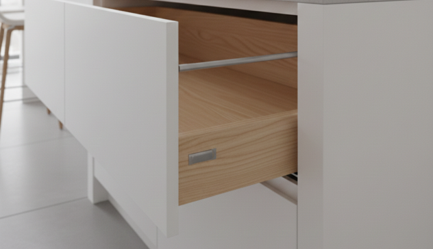 Durable Modular Kitchen Cabinet Materials High-quality modular kitchen cabinets made from plywood, stainless steel, and moisture-resistant finishes.