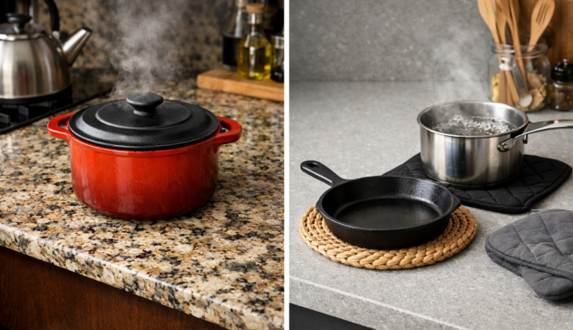 granite countertop heat resistant vs quartz countertop heat sensitivity