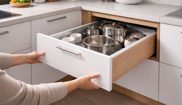 Easy-to-clean and replaceable modular kitchen components.