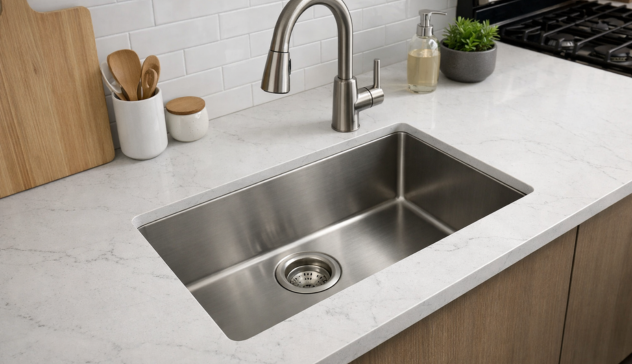 Undermount Kitchen Sink with Quartz Countertop